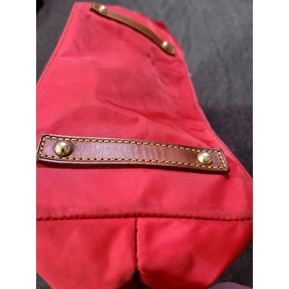 VTG Y2k‎ Dooney & Bourke Satchel Purse Handbag Red Leather Florentine Nylon